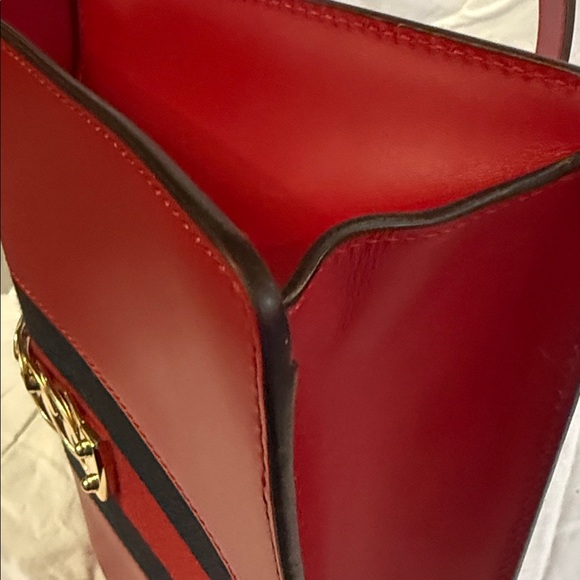 Gucci Red Web Sylvie Leather Large Shoulder Bag with COA and extra strap. - Picture 11 of 16